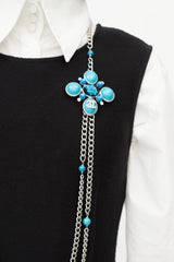 Chanel Fall 2007 Blue & Silver Chain Necklace