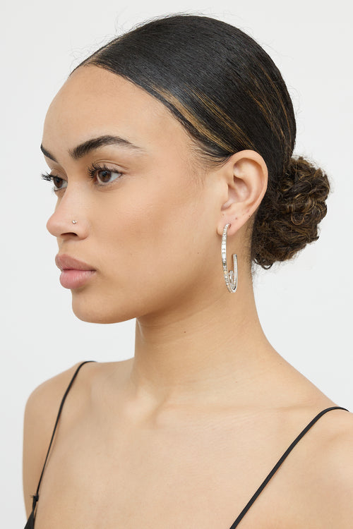 Chanel 2024 Crystal CC Hoop Earrings
