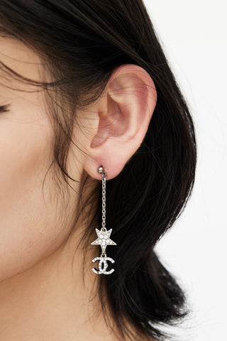 Chanel Spring 2008 Silver CC & Star Earring