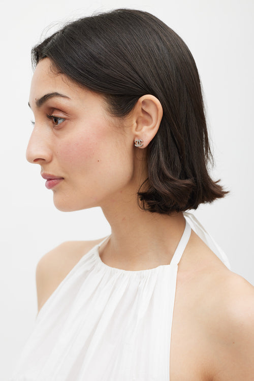 Chanel Silver CC Single Stud Earring