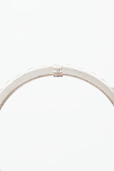 Chanel Silver Crystal Embellished Bangle