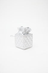 Chanel 2021 Silver Quilted Coin Mini Crossbody Bag
