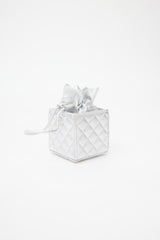 Chanel 2021 Silver Quilted Coin Mini Crossbody Bag