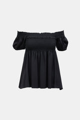 Chanel Fall 2005 Black Silk Smocked Top