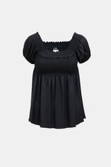 Chanel Fall 2005 Black Silk Smocked Top