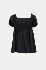Chanel Fall 2005 Black Silk Smocked Top