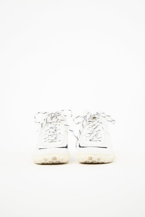 Chanel White Leather CC Sneaker