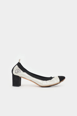 Chanel Sparkle Suede CC Heel