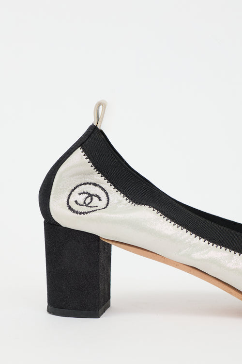 Chanel Sparkle Suede CC Heel