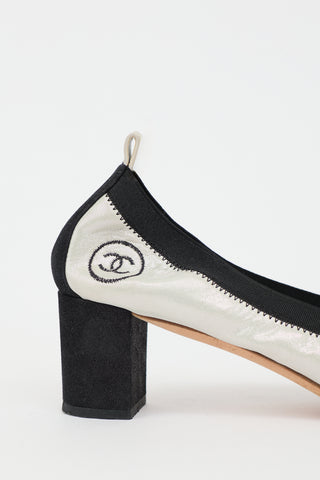 Chanel Sparkle Suede CC Heel