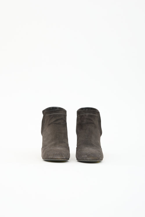 Chanel Sparkle Suede Chain Boot