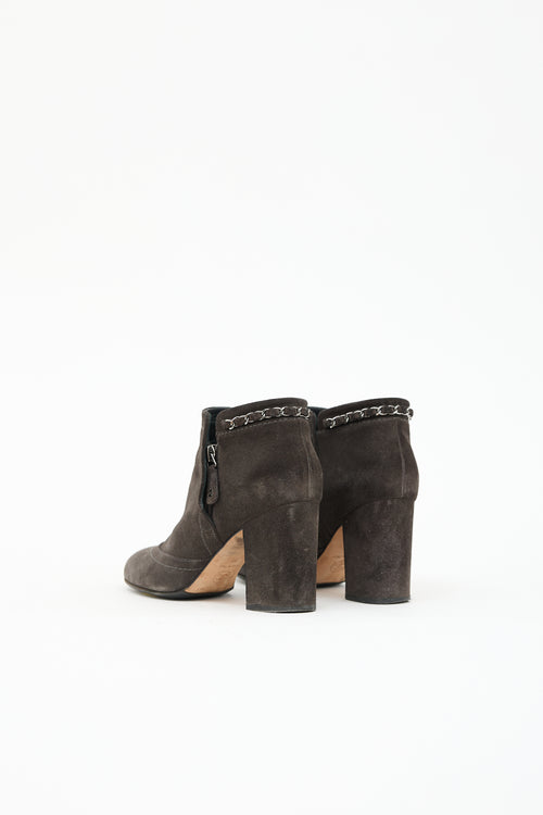 Chanel Sparkle Suede Chain Boot