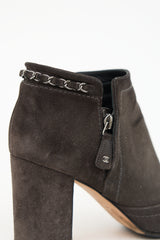Chanel Sparkle Suede Chain Boot
