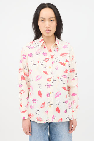 Chanel Spring 1995 CC Lip Print Shirt