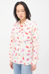 Chanel Spring 1995 CC Lip Print Shirt
