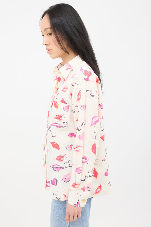 Chanel Spring 1995 CC Lip Print Shirt