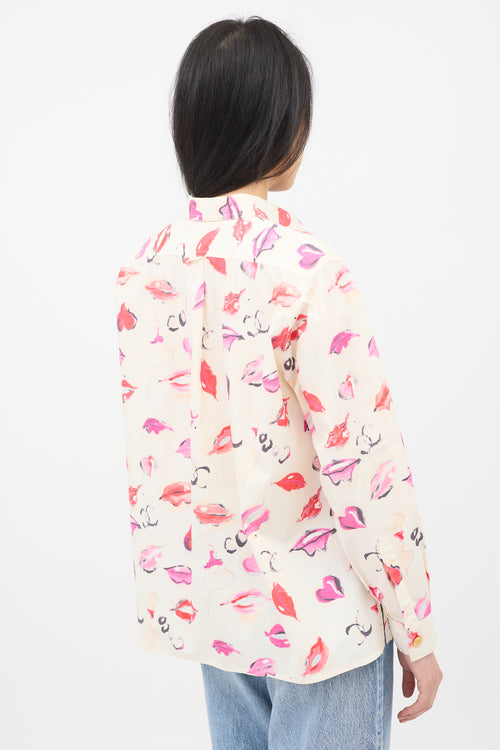 Chanel Spring 1995 CC Lip Print Shirt