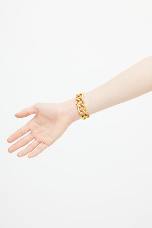 Chanel Spring 1996 Gold Chunky CC Bracelet