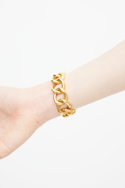 Chanel Spring 1996 Gold Chunky CC Bracelet