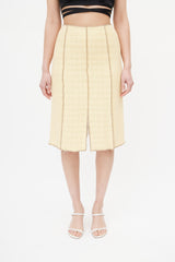 Chanel Spring 1999 Yellow & Brown Tweed Skirt