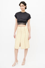 Chanel Spring 1999 Yellow & Brown Tweed Skirt