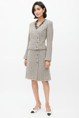 Chanel // Spring 2003 Black & Cream Tweed Skirt Suit – VSP Consignment