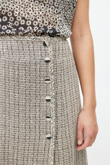 Chanel Spring 2003 Black & Cream Tweed Skirt Suit
