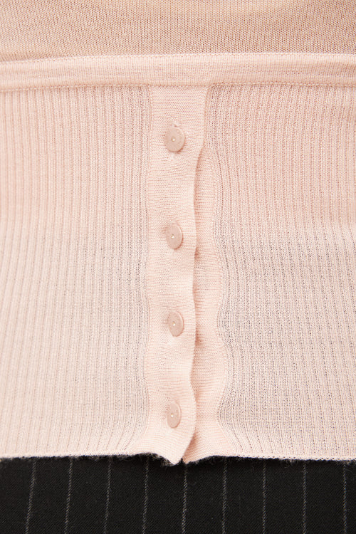 Chanel Spring 2003 Pink Cashmere & Silk Knit Top