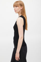 Chanel Spring 2005 Black CC Eyelet Tank Top