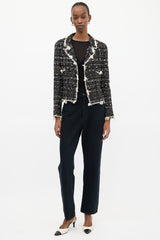 Chanel Spring 2005 Black & Cream Tweed Jacket