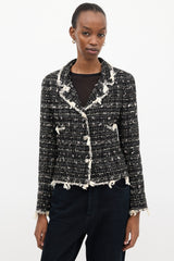 Chanel Spring 2005 Black & Cream Tweed Jacket