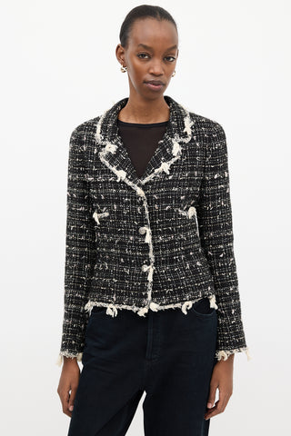 Chanel Spring 2005 Black & Cream Tweed Jacket