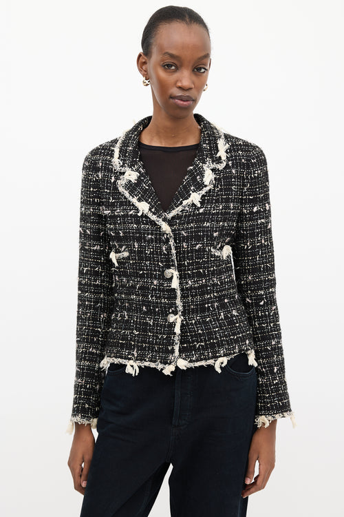 Chanel Spring 2005 Black & Cream Tweed Jacket