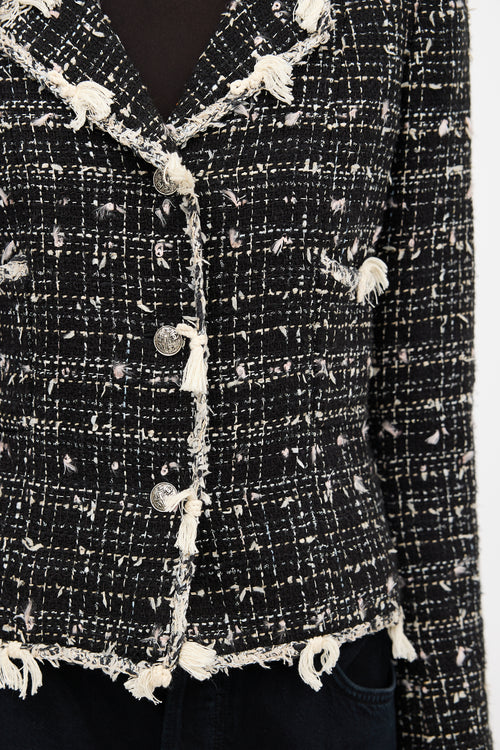 Chanel Spring 2005 Black & Cream Tweed Jacket