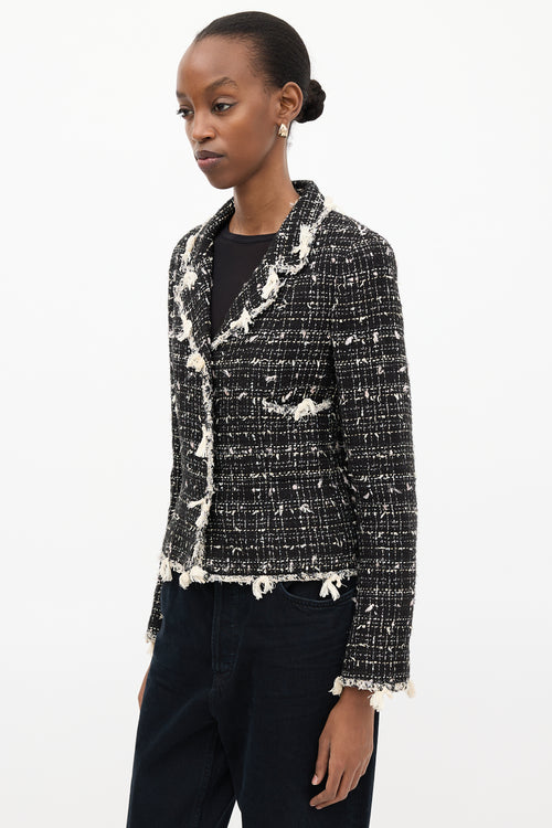 Chanel Spring 2005 Black & Cream Tweed Jacket