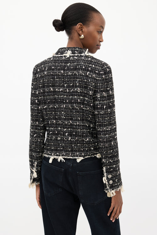 Chanel Spring 2005 Black & Cream Tweed Jacket