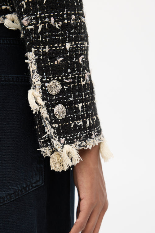 Chanel Spring 2005 Black & Cream Tweed Jacket