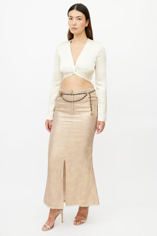 Chanel Spring 2005 Gold Maxi Skirt