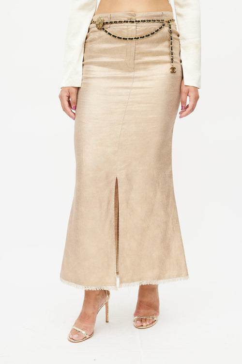 Chanel Spring 2005 Gold Maxi Skirt