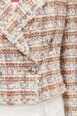 Chanel Spring 2005 Multicolour Tweed & Sequin Cropped Blazer