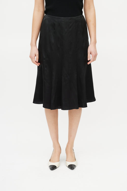 Chanel Spring 2006 Black Silk Skirt