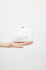 Chanel // Spring 2007 White Camellia Minaudière Crossbody Bag