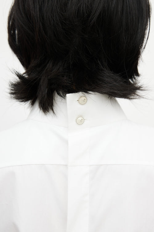 Chanel Spring 2007 White Silk Tie Blouse