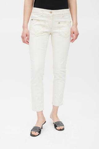 Chanel Spring 2007 White Slim Leg Jeans