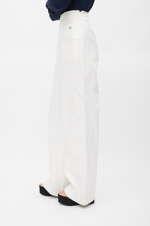 Chanel Spring 2009 White Wide Leg Trouser