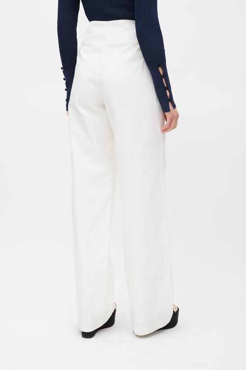 Chanel Spring 2009 White Wide Leg Trouser