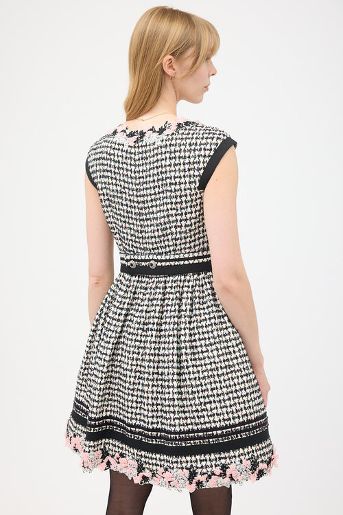 Chanel Spring 2010 Tweed Floral Trim Dress