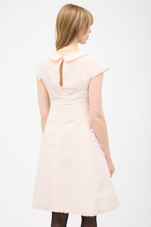 Chanel Spring 2011 Silk Satin Floral Feather Dress