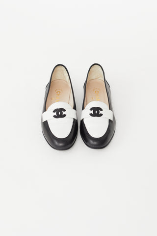 Chanel Spring 1994 Black & White Leather Loafer