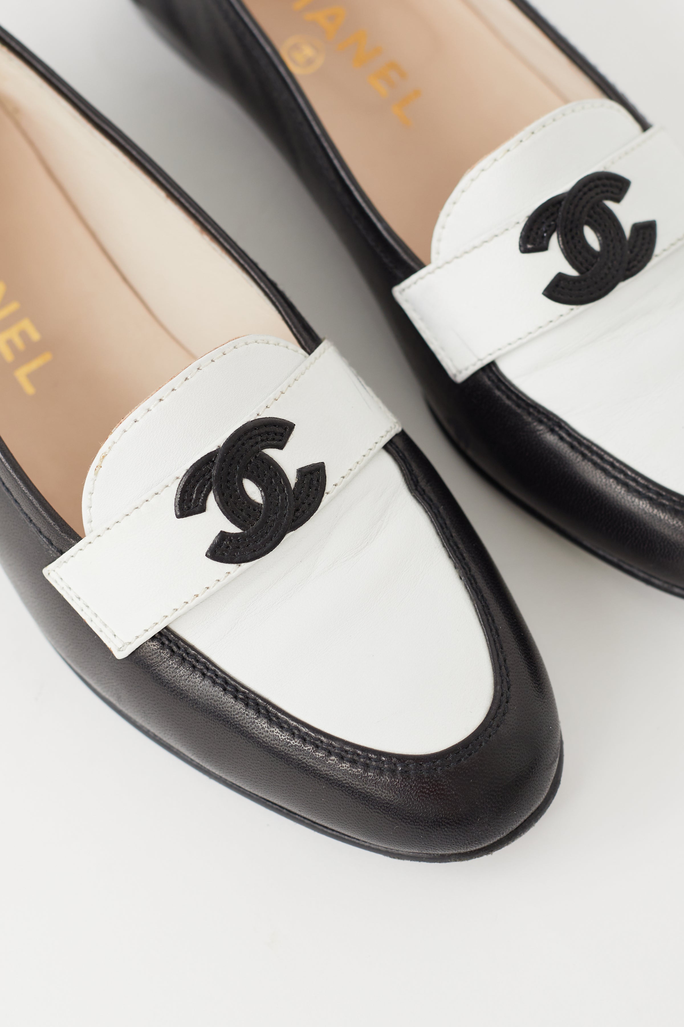 Chanel  Spring 1994 Black  White Leather Loafer  VSP Consignment